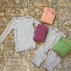 Vaenait Baby Ribbed Long Sleeve Top & Leggings Set